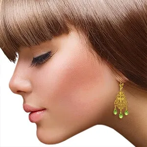 3.75 Carat 14K Solid Yellow Gold En Trend Peridot Earrings
