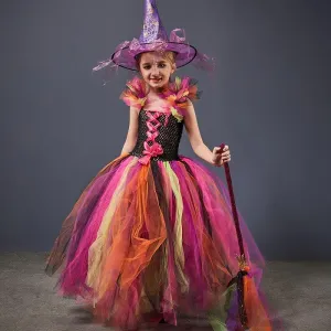 Children's Halloween costumes Girl's colorful suspender princess dress Halloween Carnival Stage Performance Costume