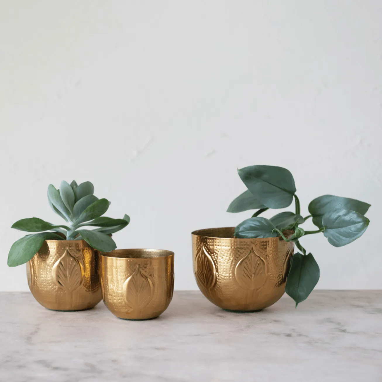 Debossed Metal Planter - Large