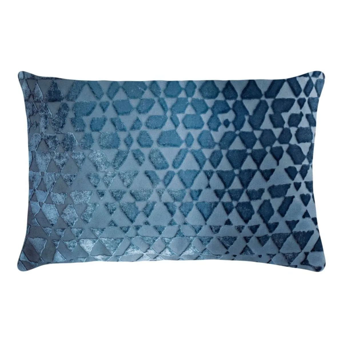Denim Triangles Velvet Pillows by Kevin O'Brien Studio