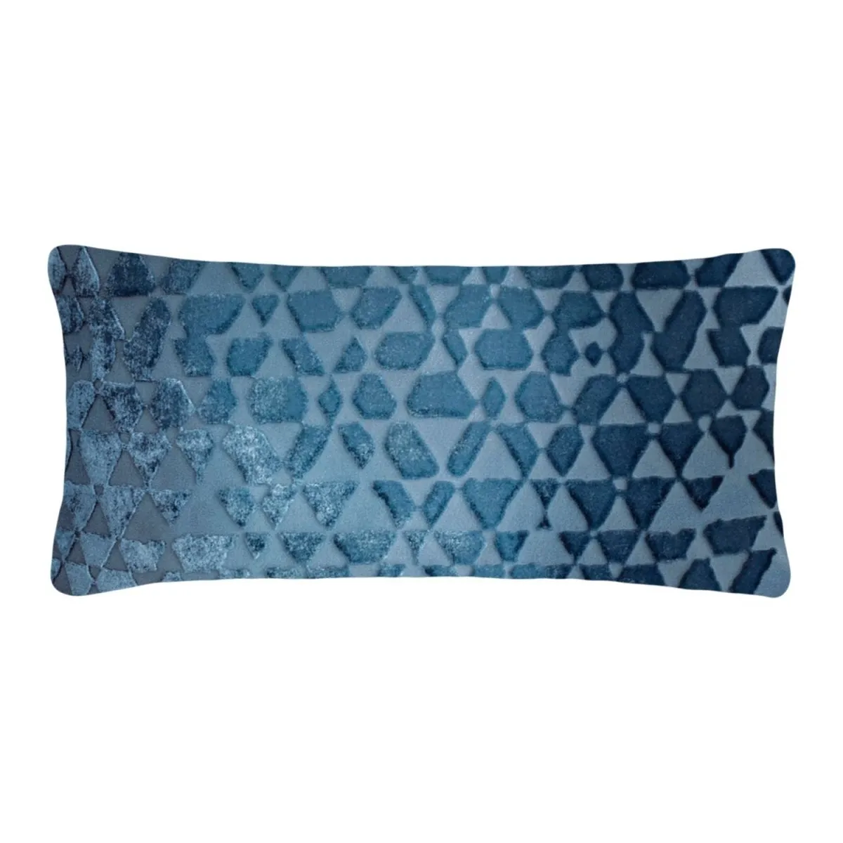 Denim Triangles Velvet Pillows by Kevin O'Brien Studio