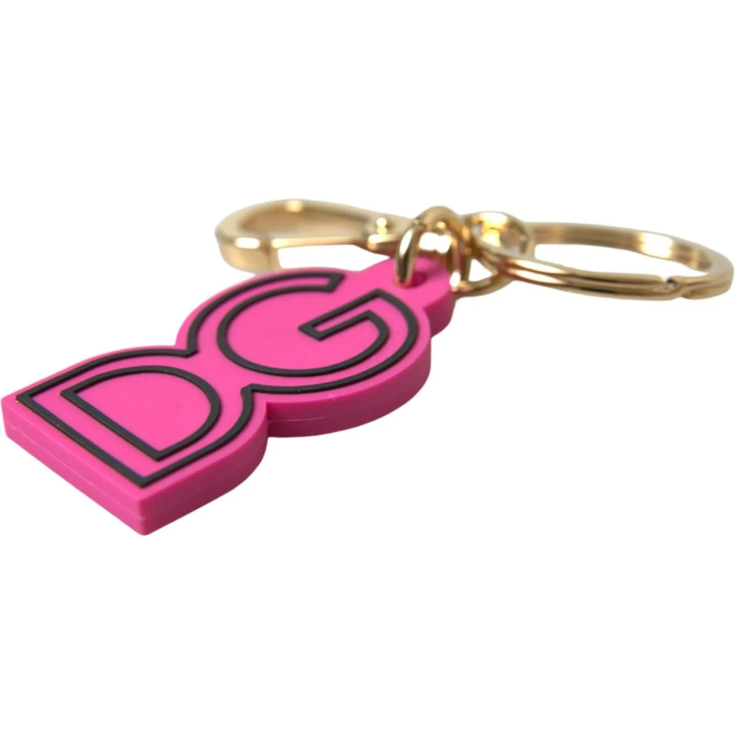 Dolce & Gabbana Chic Gold and Pink Keychain Elegance