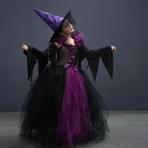 Halloween cosplay costumes 2-10 years old Girls' Fashion Color blocked Mesh Strap Skirt Halloween cosplay costumes 1-10 years old Girls' Fashion Color blocked Mesh Strap Skirt Carnival Carnival Birthday Party Stage Performance Dress