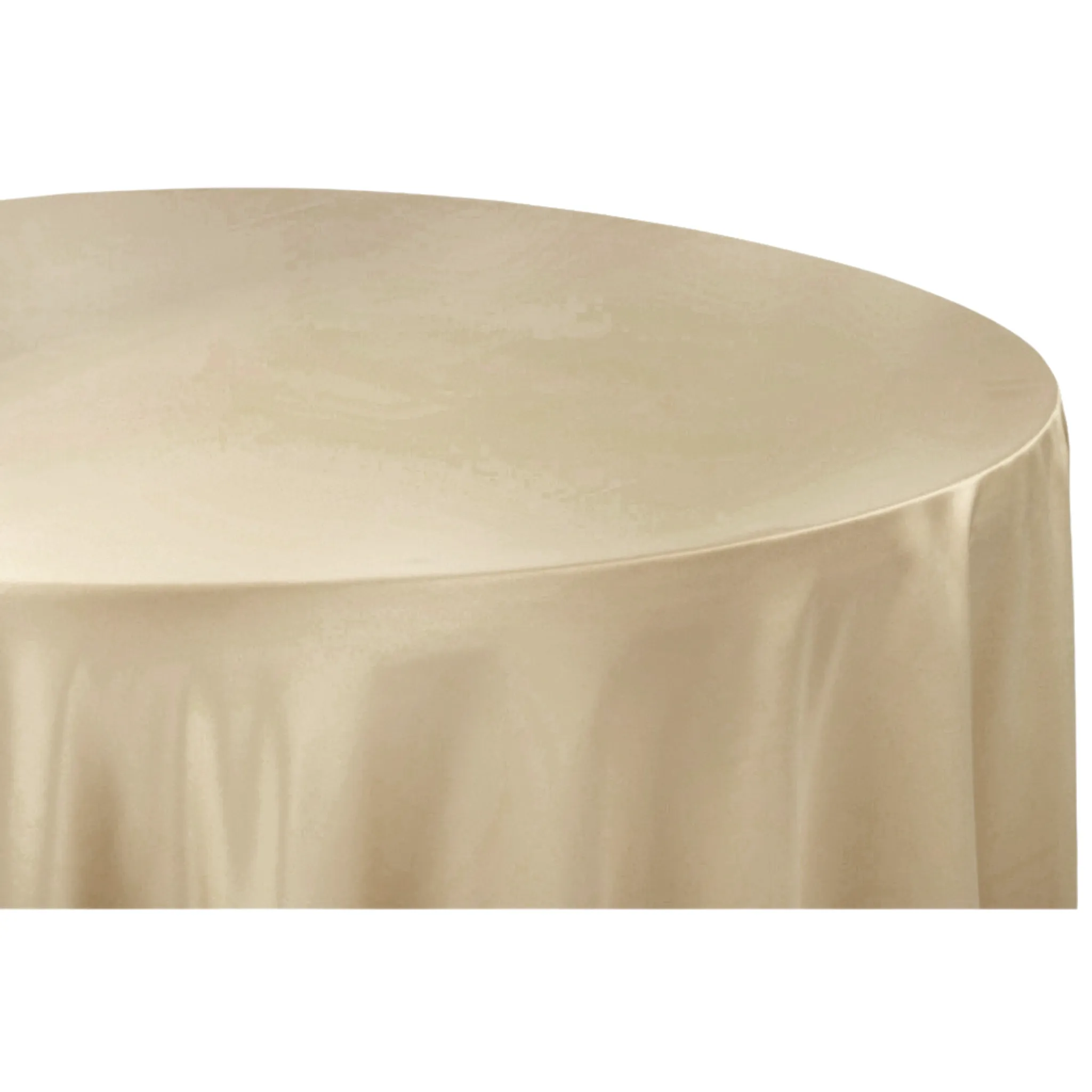Lamour Satin 120" Round Tablecloth - Champagne