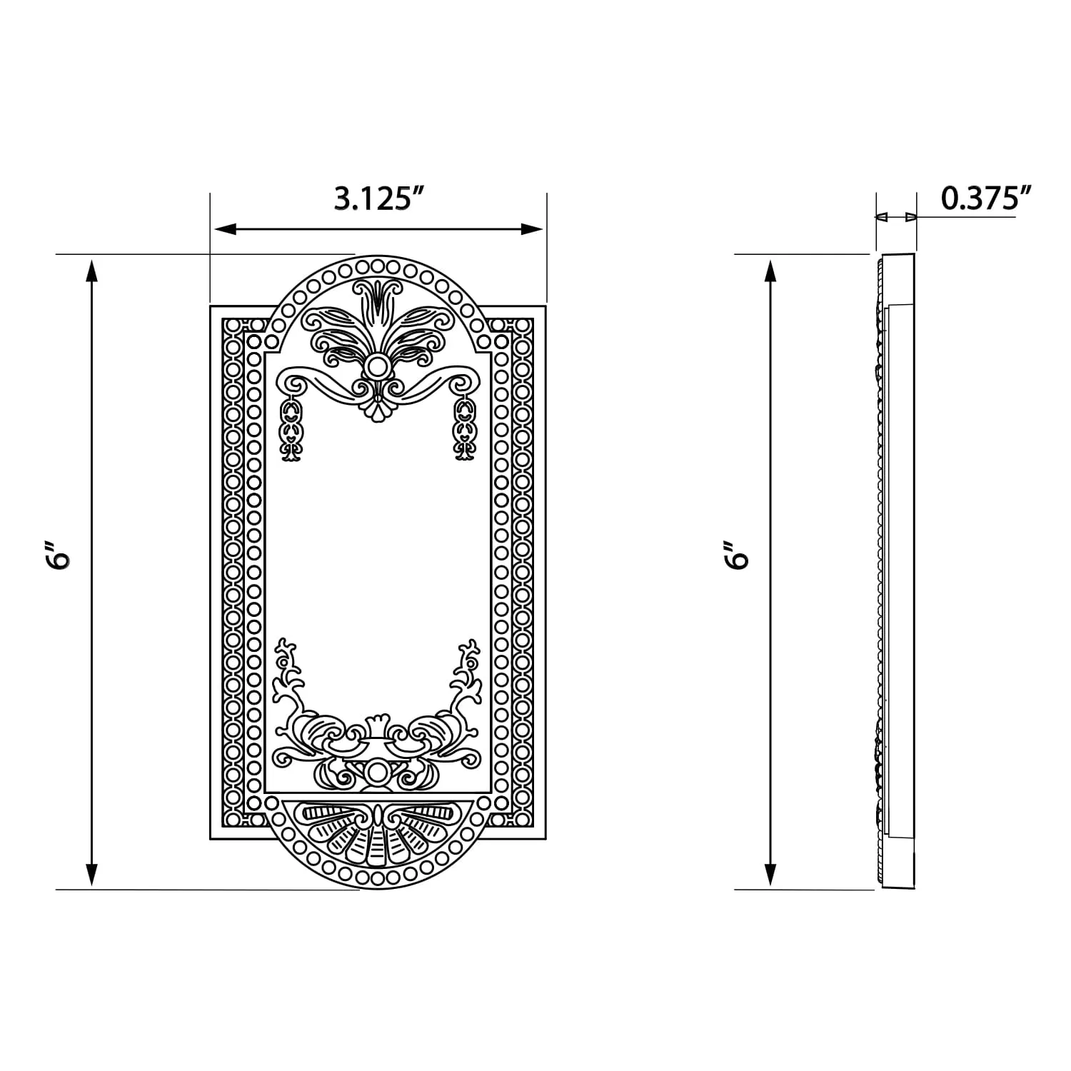 Meadows Switch Plate with Blank Cover in Timeless Bronze