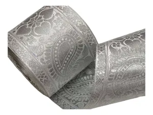 Metallic Jacquard Wide Width Ribbon - Giant Paisley (11cm)