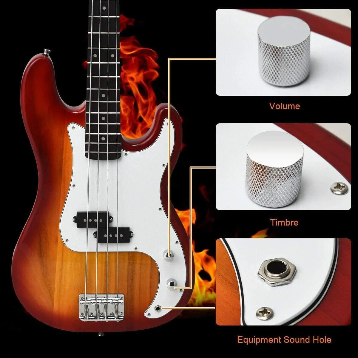 SAFEPLUS 45" Full Size 4 String Electric Bass Guitar kit.