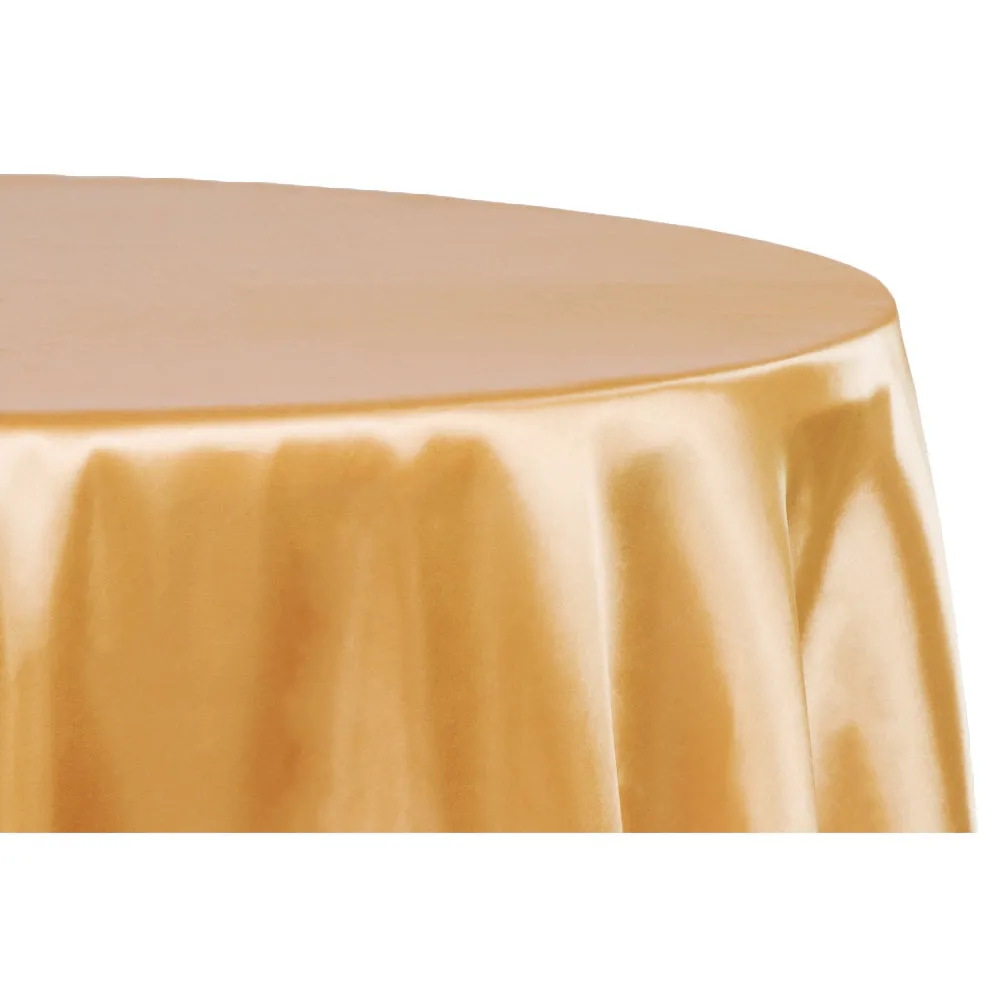 Satin 132" Round Tablecloth - Gold Antique