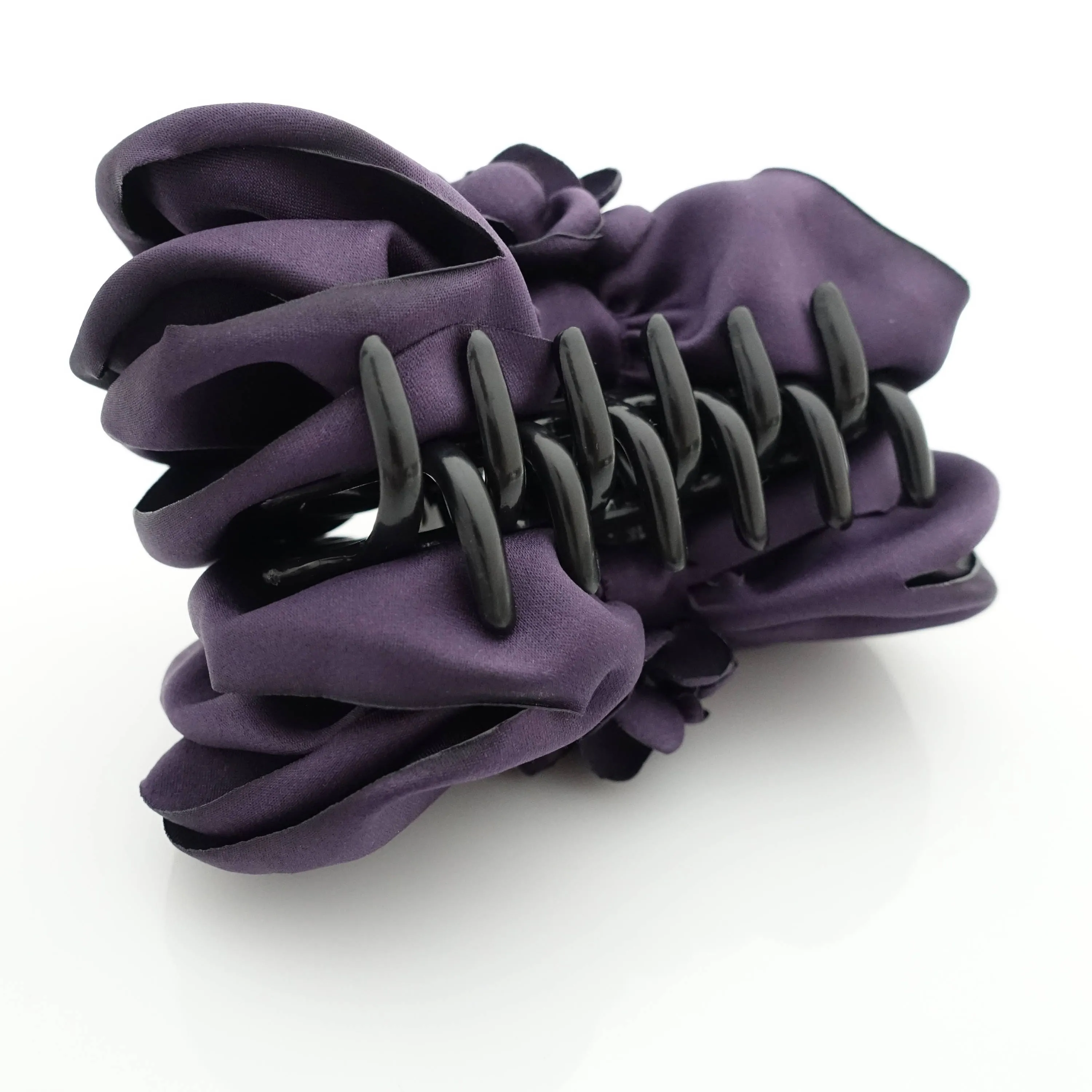 Satin Flower Decorated Multi Layer Bow Hair Claw Clip Women Hair Clamp