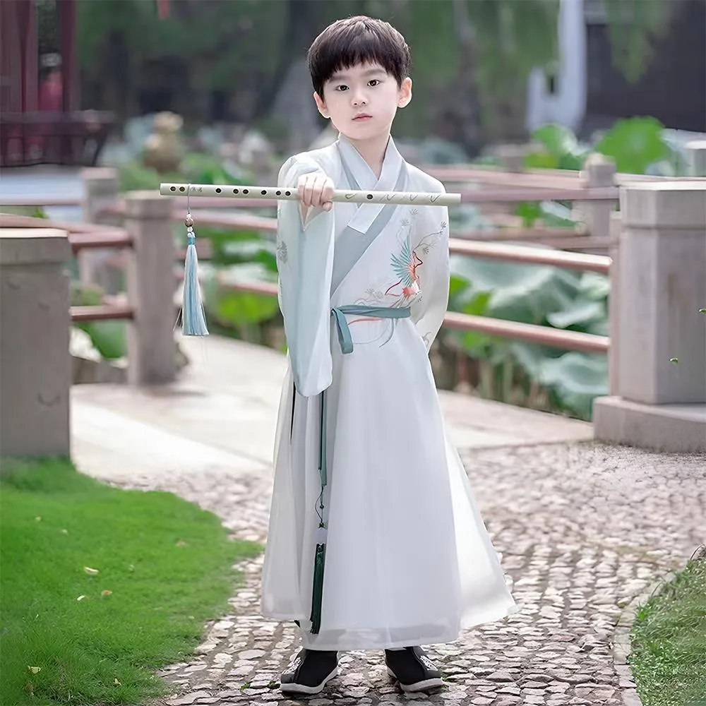 Serene Scholar Children's Hanfu - Traditional Cultural Clothing