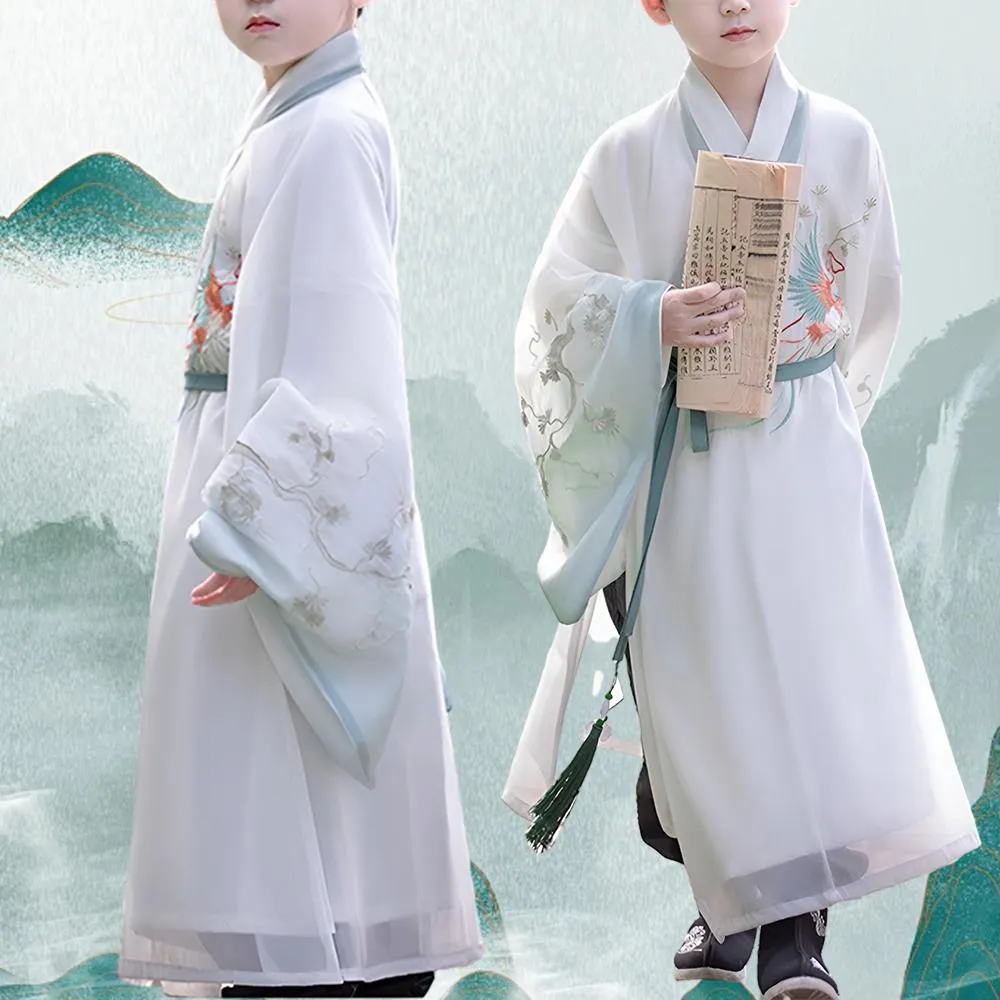 Serene Scholar Children's Hanfu - Traditional Cultural Clothing