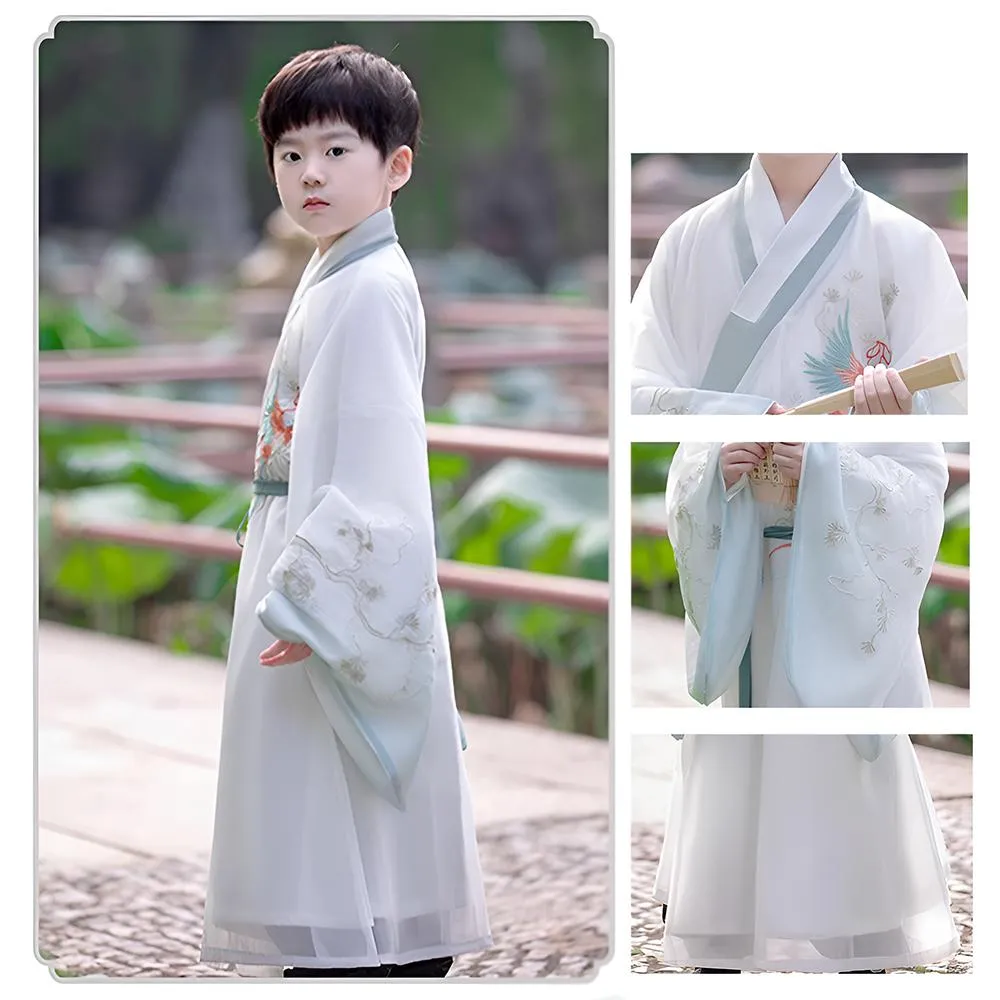 Serene Scholar Children's Hanfu - Traditional Cultural Clothing