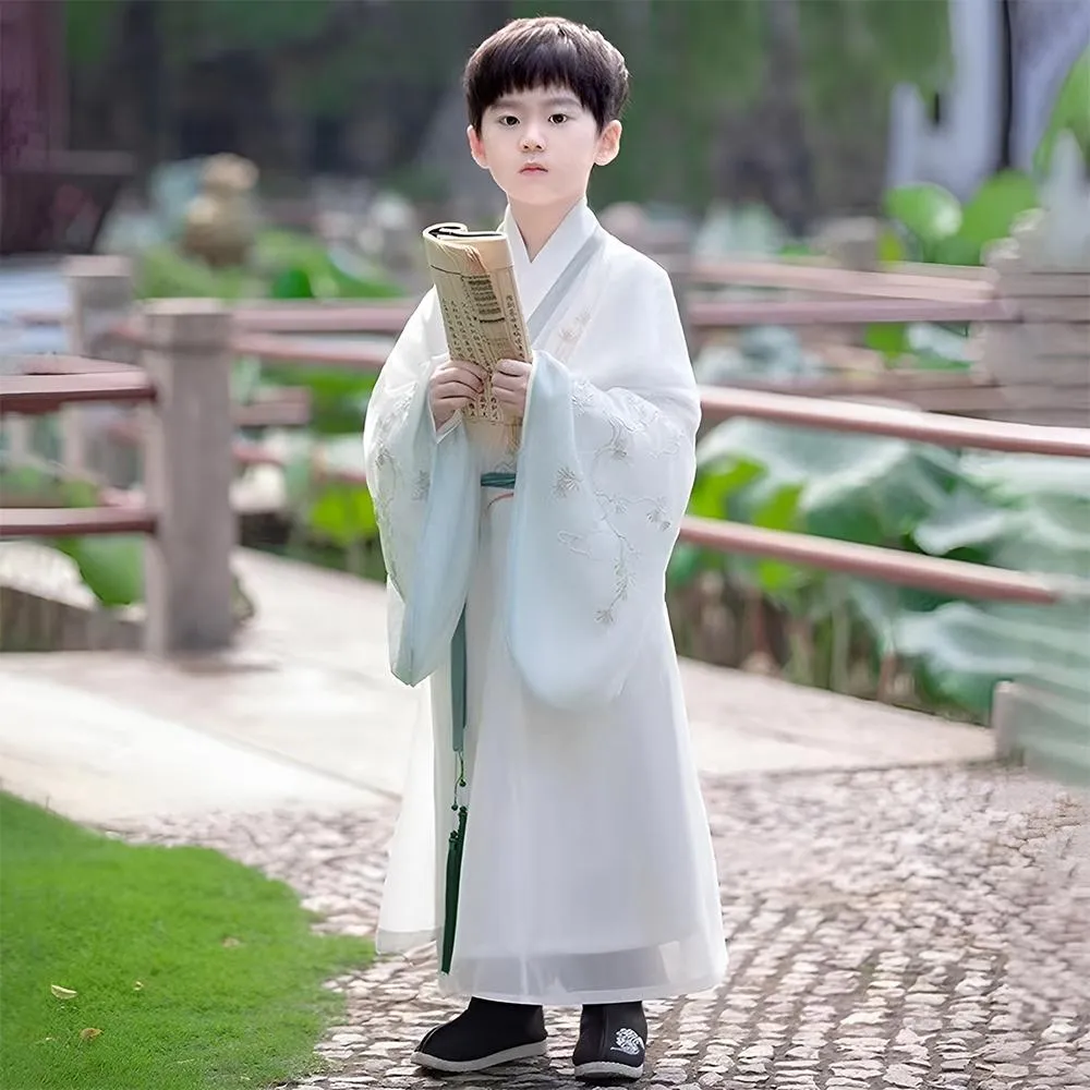 Serene Scholar Children's Hanfu - Traditional Cultural Clothing