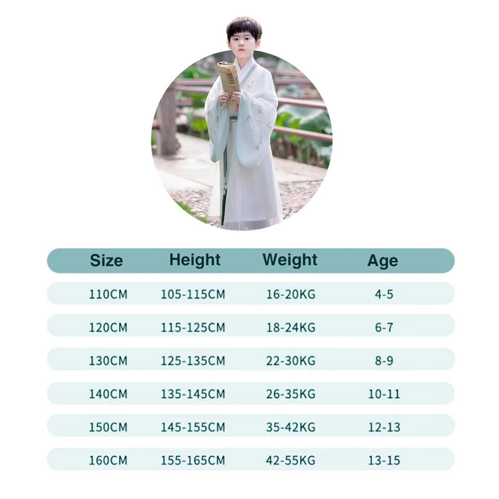 Serene Scholar Children's Hanfu - Traditional Cultural Clothing