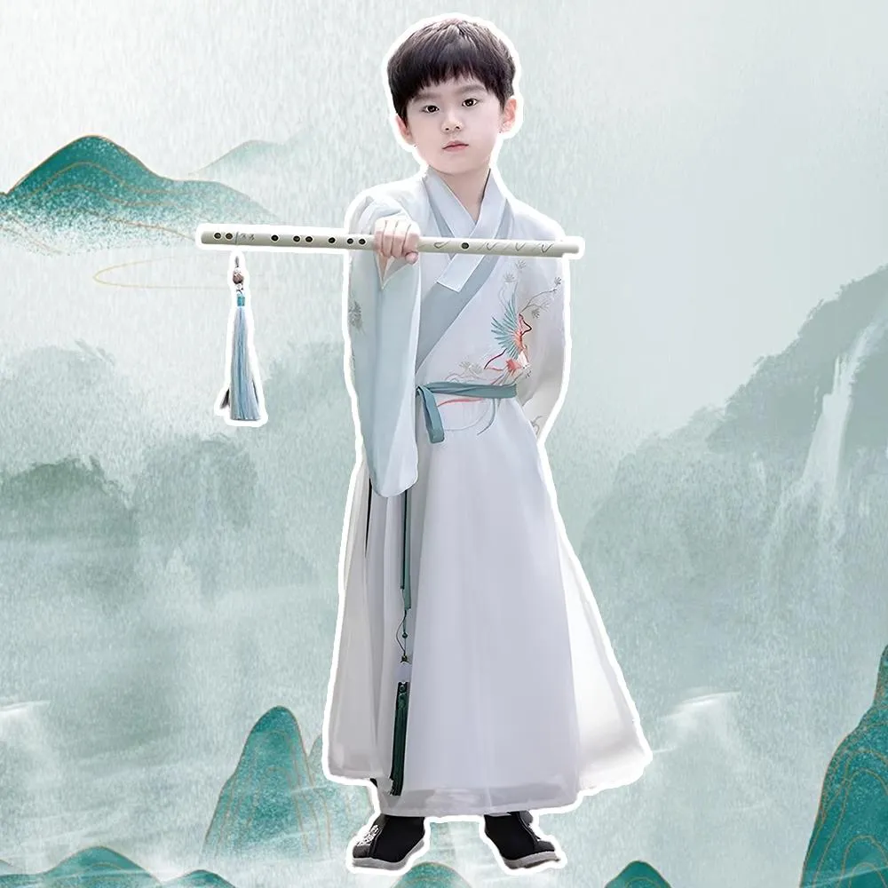 Serene Scholar Children's Hanfu - Traditional Cultural Clothing