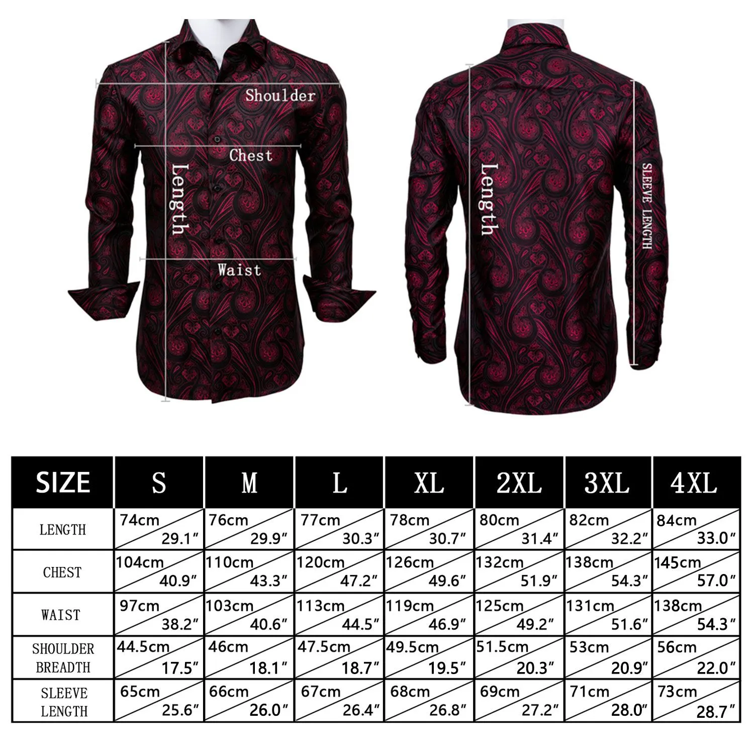 Splicing Style Dark Green with Green Geometric Edge Men's Long Sleeve Shirt
