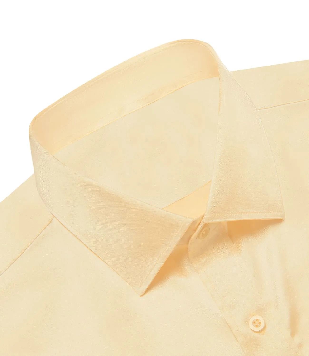 Ties2you Dress Shirt Design Champagne Solid Mens Short Sleeve Button Up Shirt for Wedding