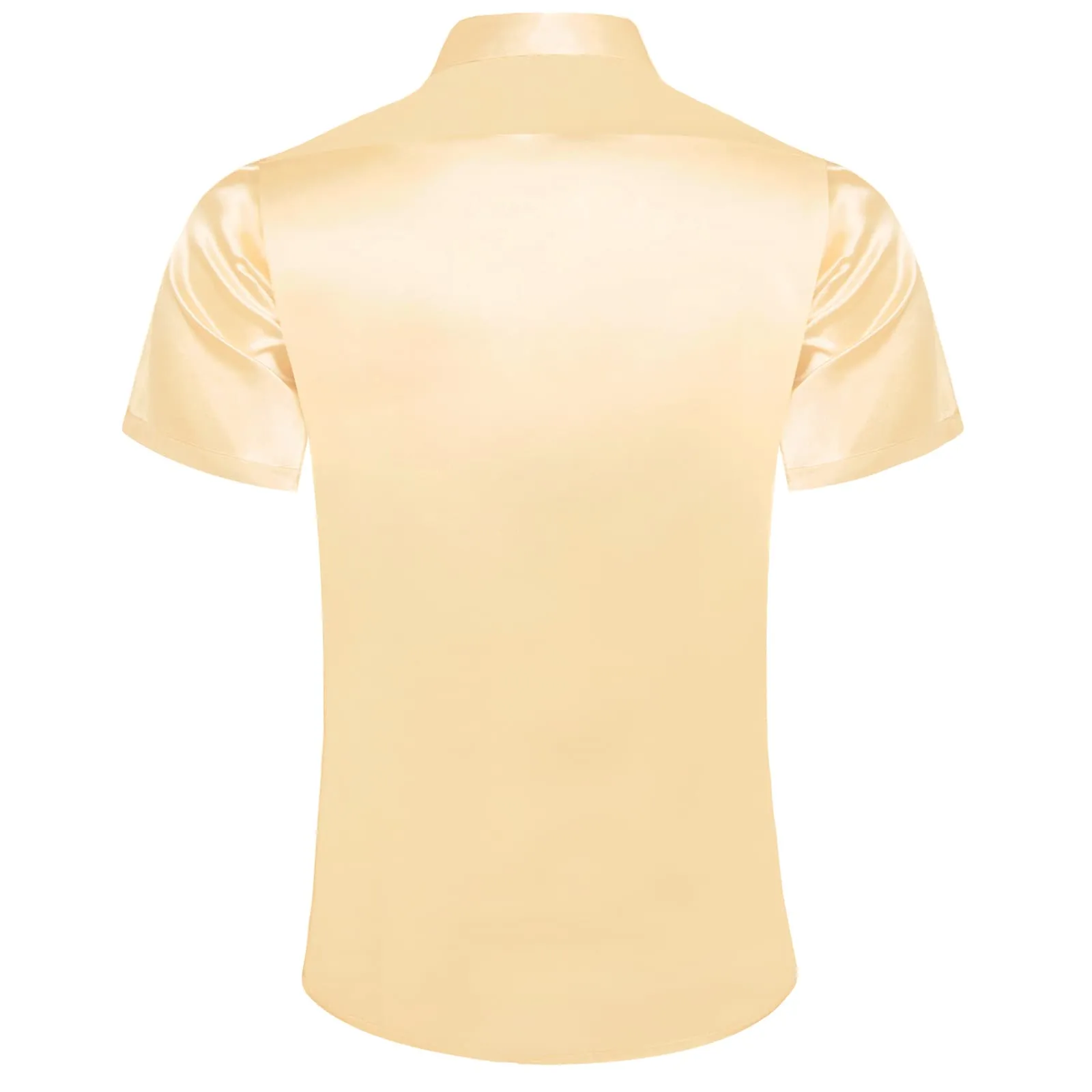 Ties2you Dress Shirt Design Champagne Solid Mens Short Sleeve Button Up Shirt for Wedding