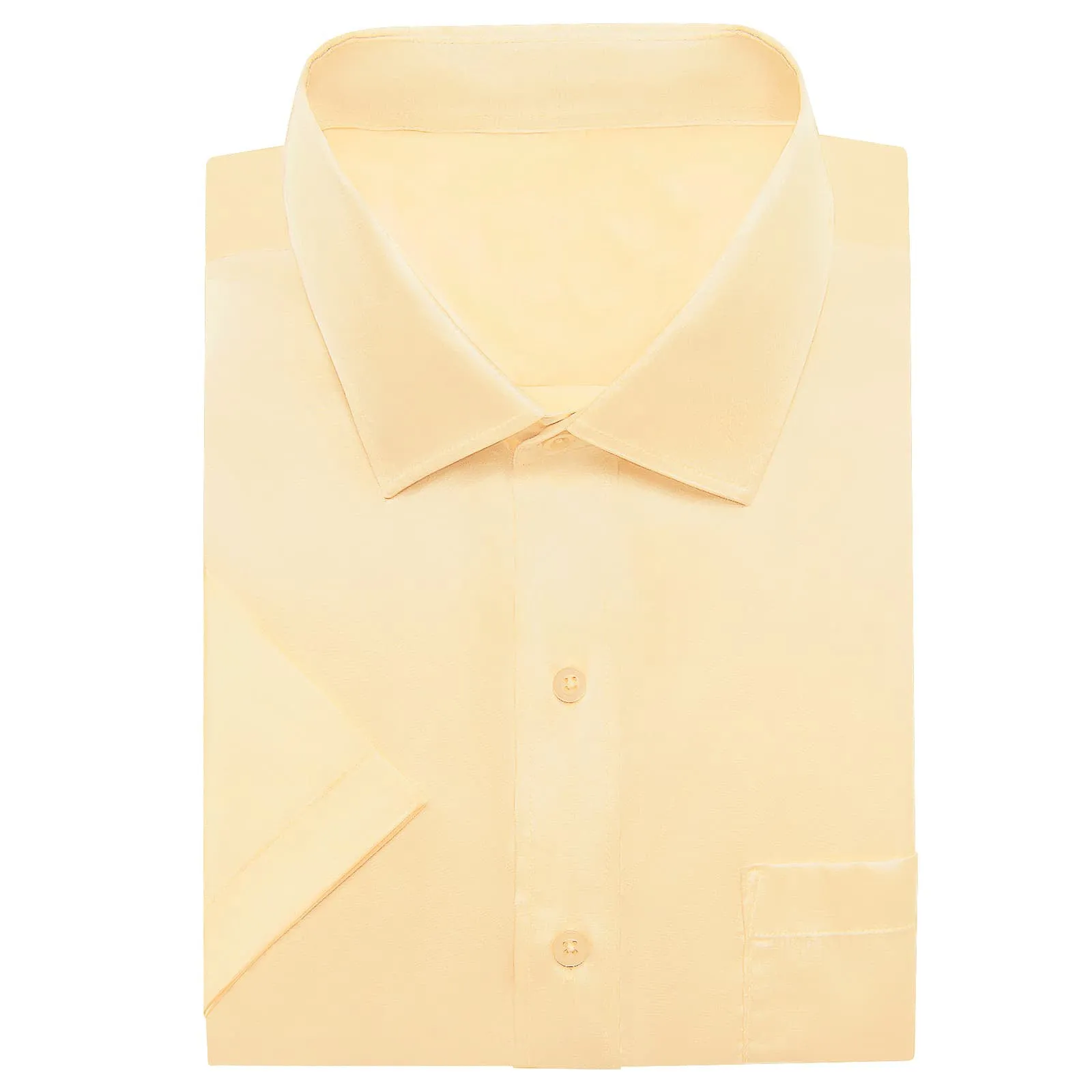 Ties2you Dress Shirt Design Champagne Solid Mens Short Sleeve Button Up Shirt for Wedding
