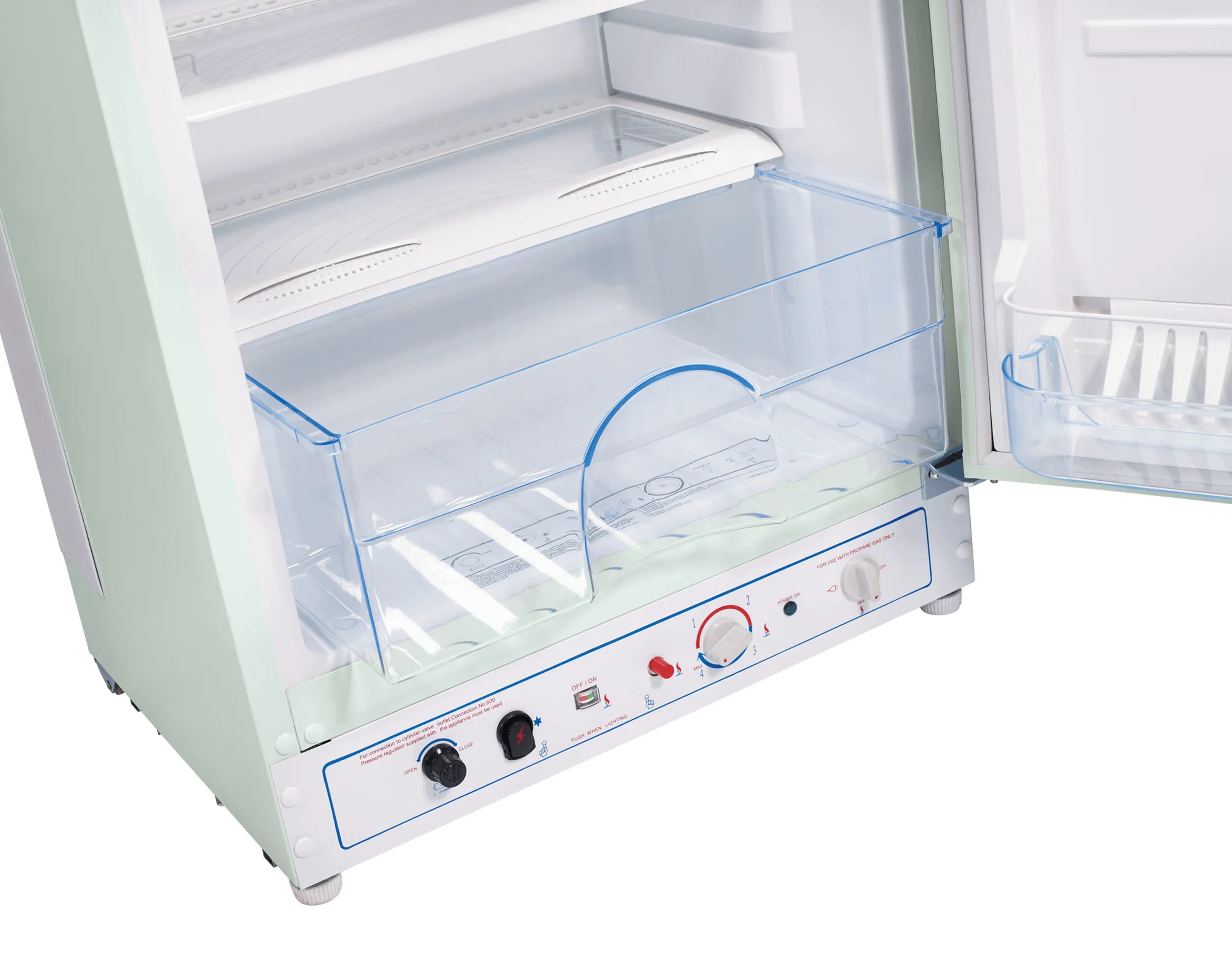 Unique 10 CU/FT Classic Retro Propane Fridge - Light Green