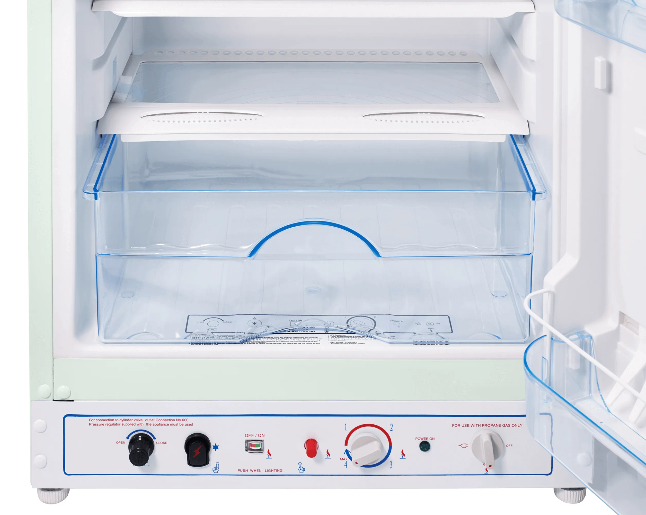 Unique 10 CU/FT Classic Retro Propane Fridge - Light Green