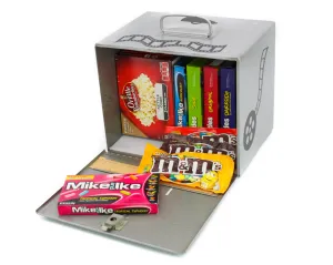 Vintage Silver-Gray Candy Storage, 8 MM Movie Metal Carrying Case, Sweet treasure box, Movie night candy, Movie Room décor, Popcorn storage
