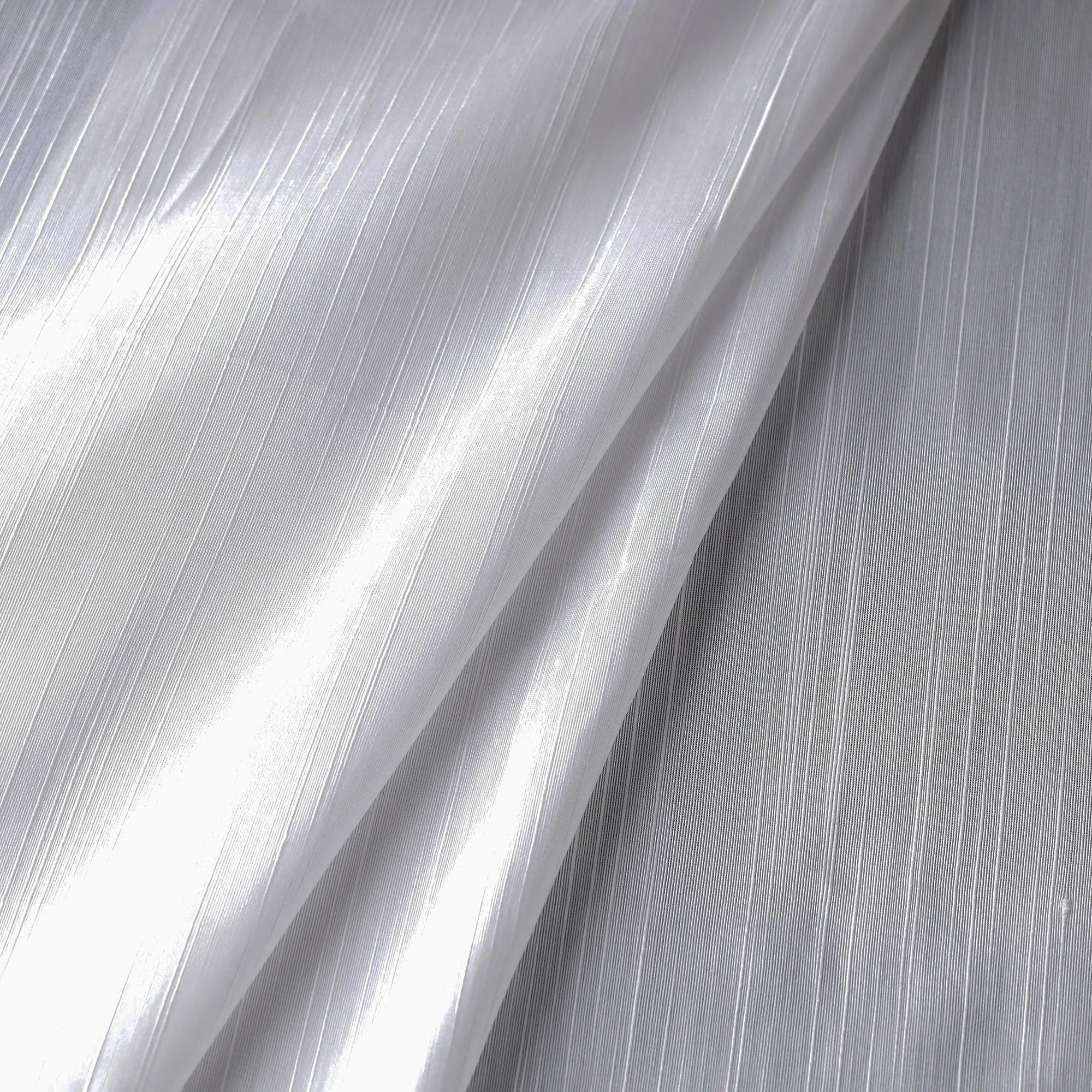 White - Plain Slub Silk Fabric 01
