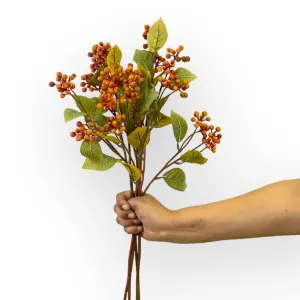 Wild Berry Spray Rust Artificial Flowers